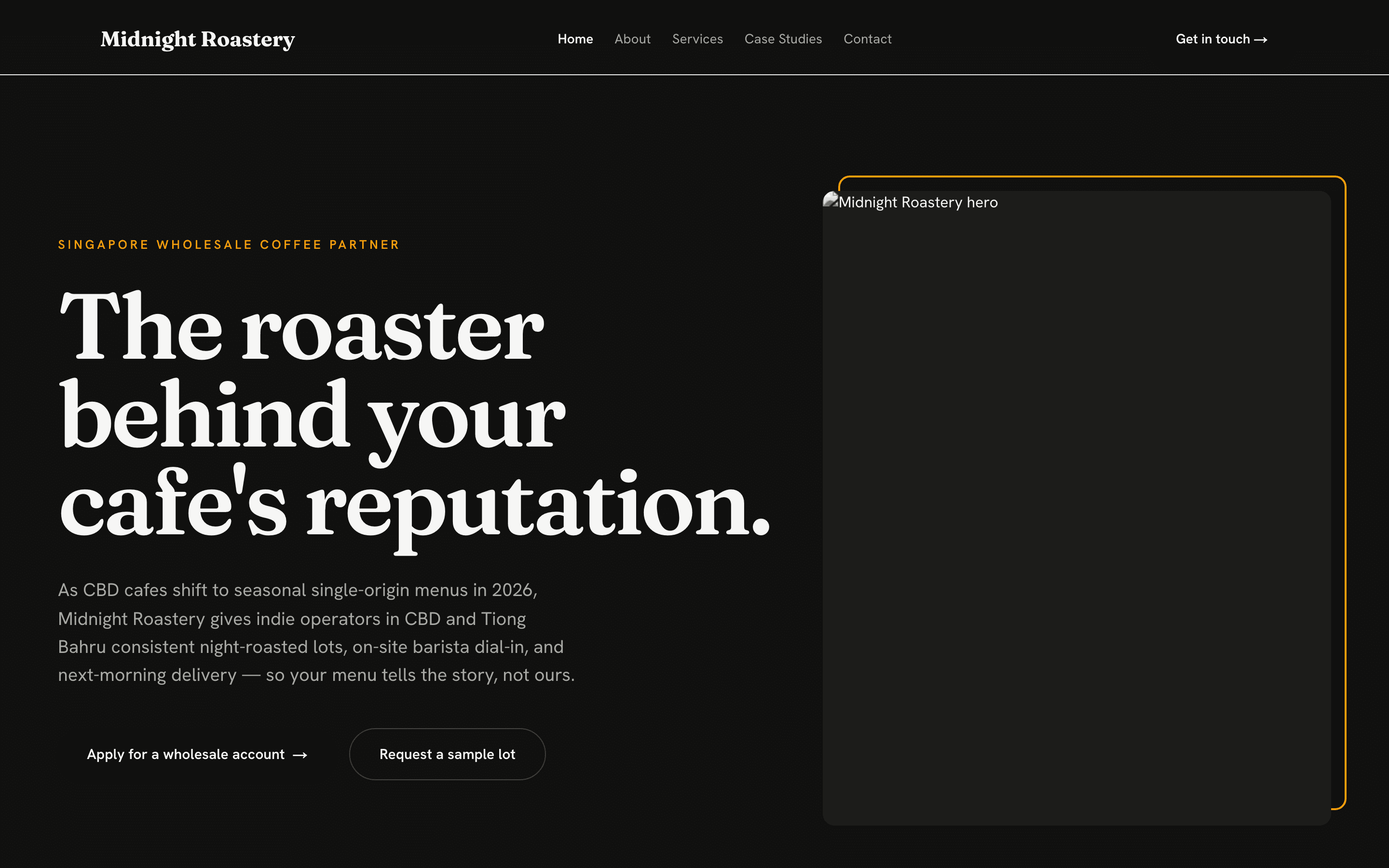 Midnight Roastery homepage